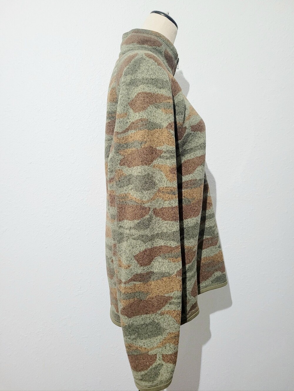 Patagonia Better Sweater 1/4 Zip Fleece Pullover Camo Green Brown Women's Medium - Picture 4 of 13